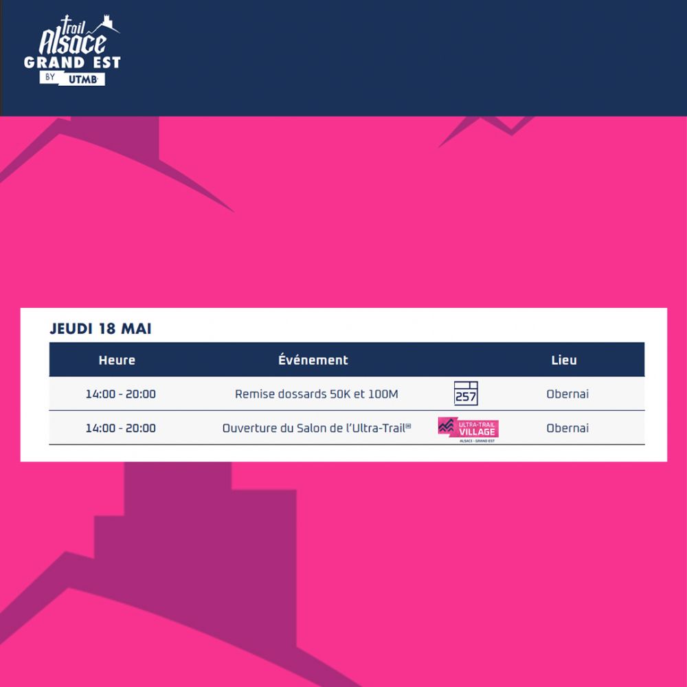 Programme de l'UTMB 2023