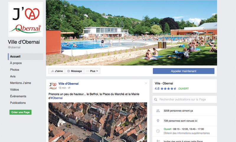 Page Facebook de la Ville d'Obernai